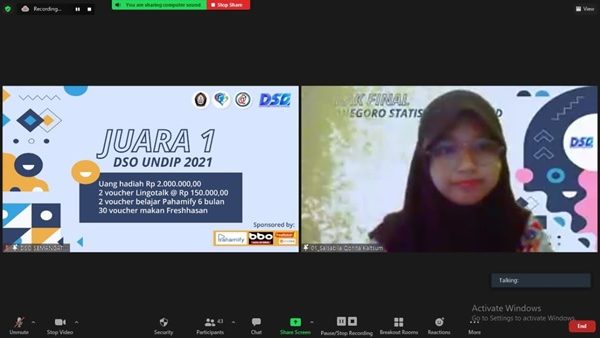 SMAN 1 Tengaran Juara 1 Olimpiade Statistika UNDIP SMAN 1 Tengaran Juara 1 Olimpiade Statistika UNDIP