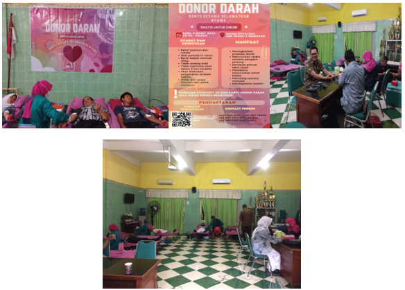 Kegiatan DORAS ( Donor Darah Sukarela) di SMKN 4 Semarang berlangsung lancar