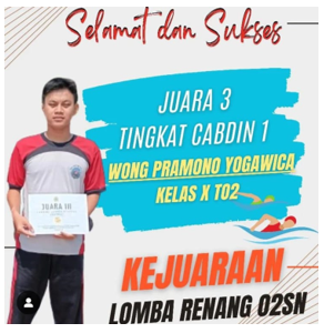 Siswa SMKN 4 Semarang sukses raih juara 3 dalam O2SN Cabang Lomba Renang