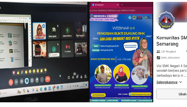 Kombel SMKN 4 Semarang adakan Webinar Perdana di PMM dengan Tema Optimalisasi PMM dan Pengisian RHK