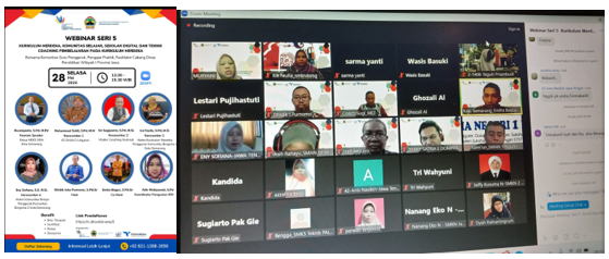 Komunitas Belajar Cabdin1 Provinsi Jateng Kembali adakan Webinar dengan tema Kurikulum Merdeka, Komunitas Belajar, Sekolah Digital, Teknik Coaching